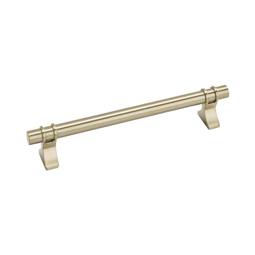 Image of Amerock | Cabinet Pull | Golden Champagne | 6-5 /16 inch (160 mm) Center to Center | Davenport | 1 Pack | Drawer Pull | Drawer Handle | Cabinet Hardware