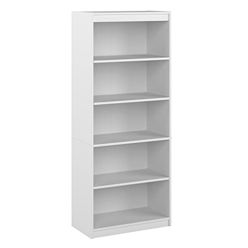 Bestar Logan 5 Shelf Bookcase in Pure White, 30W