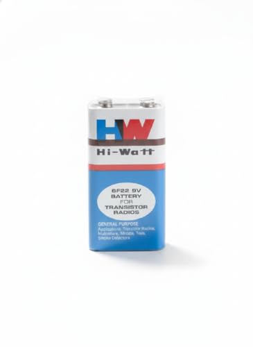 Image of Compatible with HW Hi-Watt 6F22 9V Battery for Transistor Radios Long-Lasting Non-Rechargeable Power Cell (1 Piece)