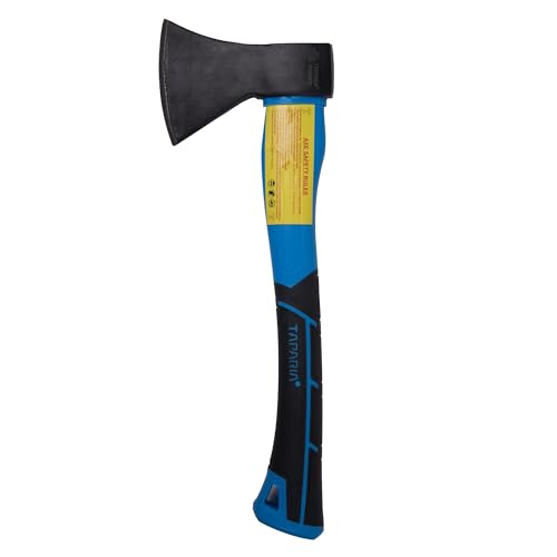 Image of Taparia FHSA 500 Steel Axe with Fiberglass Handle (500g)-Ergonomic Non-slip Handle, Protective Rubber Handle-Balanced Weight Distribution, Vibration-Absorbing Handle-Lightweight, Low Maintenance