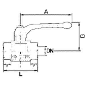 RIEGLER 103166-330.11-S Valvola a sfera standard, leva nera, IG/IG, MS vern, G 3, 1 pezzo