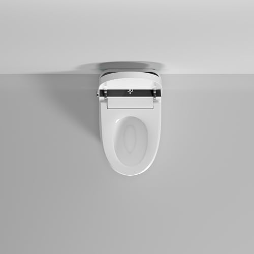 Smart Toilet, Bidet Toilet, Inodoro Inteligente con Tapa Automática, Asiento Bidet Integrado, Sensor de Pie para Descarga, Asiento Calefactable, Agua Tibia, Secador, Luz Nocturna y Pantalla LED, Blanco miniatura 2