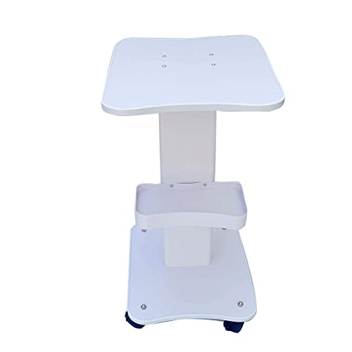 ECUTEE Carrello per salone di bellezza da parrucchiere SPA, Carrello medico portatile con vano portaoggetti e 4 ruote silenziose, bianco