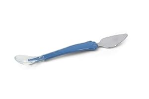 Even Multipurpose Baby Silicone Food Spoon, Double Head, for Baby Scraping Mud Supplementary Food, Feeding, Training Spoons for Infants, Baby Led Weaning Supplies (Blue)