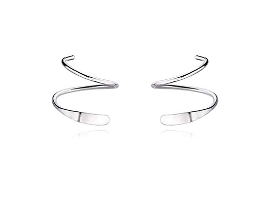 Reffeer 925 Sterling Silver Minimalist Crawler Earrings Wrap Cuff Earrings For Women Teen