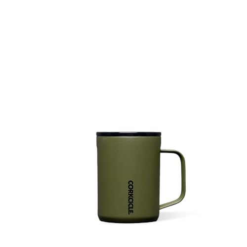 Corkcicle Coffee Mug 16 oz Triple Insulated with Handle, Olive