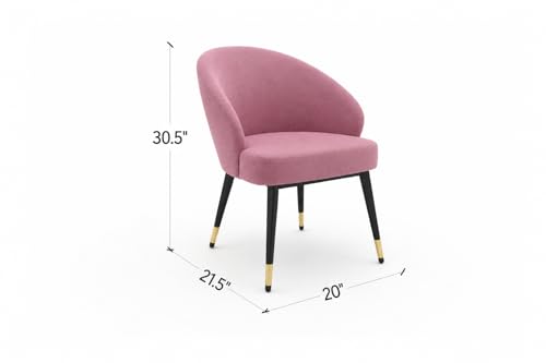 Image of WOODEN SPACE 6-Seater Wooden Dining Table Set | Nano Composite Marble Top | Solid Wood Base | Modern Dining Room Furniture with 6 Chairs (Modern Classic Pink)