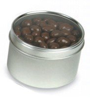 Silver 16oz Deep Tin w/Clear Lid - Silver - Case/120