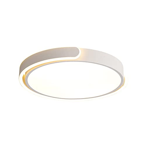 Plafonnier de plafond en acrylique rincolas et fer rond blanc de 48 cm