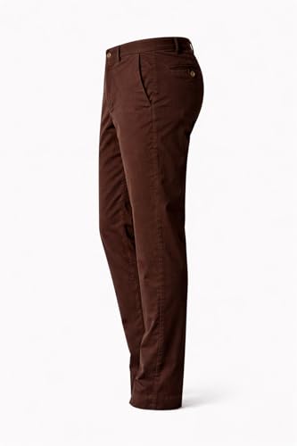 Image of Men's Formal Dress Trousers, Dark Brown, Flat Front Pants