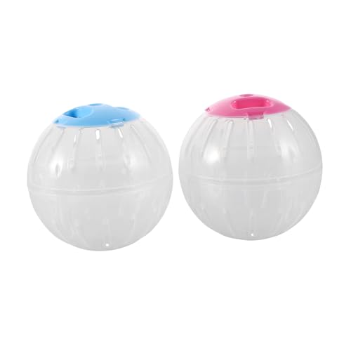 TOYANDONA 2Pcs Transparent Hamster Exercise Wheel Durable Running Balls for Small Pets for Hamsters Chinchillas and Other Small Animals Easy to Clean and Monitor