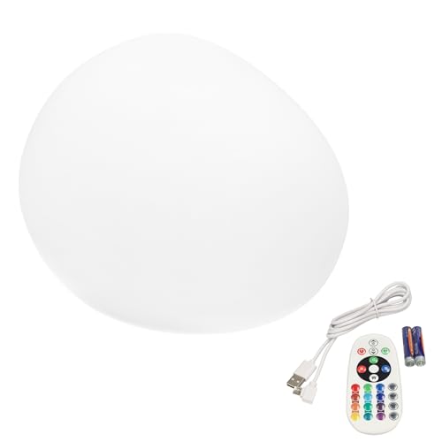 Jnadei - Lámpara LED RGB Solar 26cm, forma de piedra, IP54, Recargable, con control remoto. Iluminación decorativa para jardines, terrazas, eventos al aire libre o interiores.