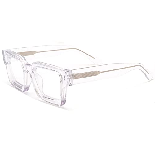 Lunettes de soleil carrées de designer monture cristal épais polarisée mixte