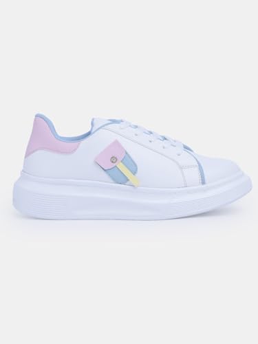 Image of Longwalk White Sneakers for Women & Girls | Trendy & Lightweight Casual Shoes