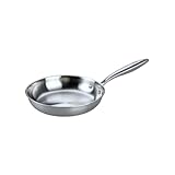 Fackelmann 66270 Poêle 24 cm en Acier Inoxydable 18/10, Structure Triply, Tous Feux Compatible Induction et Four, Cuisson Saine Sans PFAS, Utilisation Intensive, Passe au Lave Vaisselle, Manche Riveté