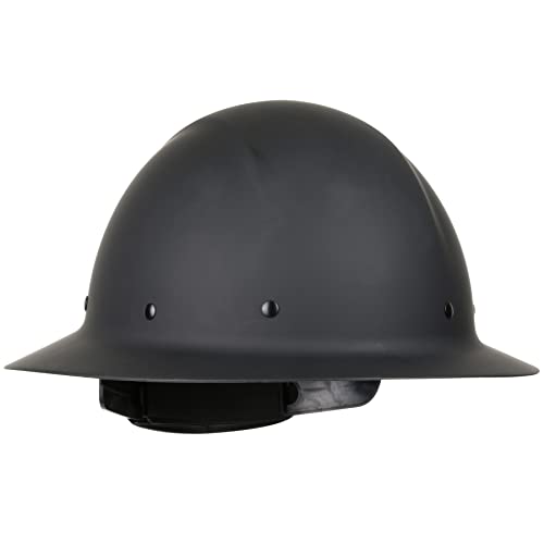 Dynamic Wolfjaw Fiberglass Full Brim Hard Hat With Wheel Ratchet, Black #TOP4