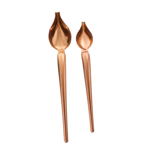 Cabilock 2Pcs Drawing Spoons Saucier Drizzle Tools for Decorating Desserts and Sauces Ergonomic Handles Finish