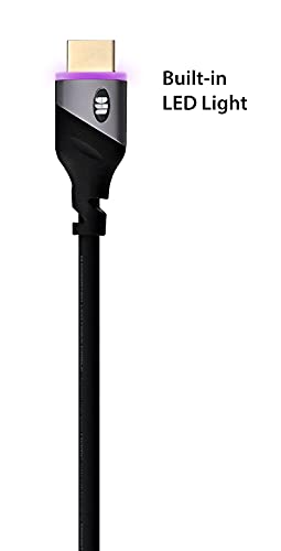 Monster 6Ft High Speed 4K Hdr Hdmi Cable With Built-In Purple Led Light, Gaming, Video, And Computer #TOP4