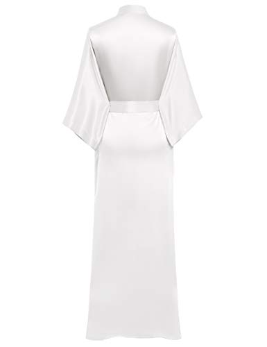 Image of PRODESIGN Satin Kimono Robe Women Long Silky Kimono Bathrobe Sleepwear Wedding Bridesmaid Robe