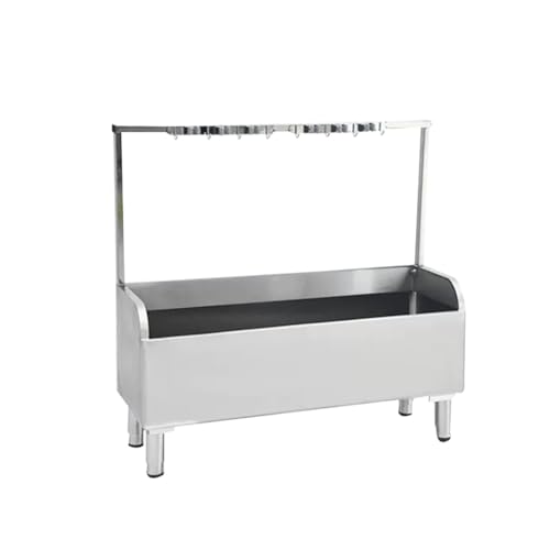 Fregadero de acero inoxidable con drenaje - Lavabo de servicio de pie para uso en interiores y exteriores, ideal para lavanderías y zonas de limpieza