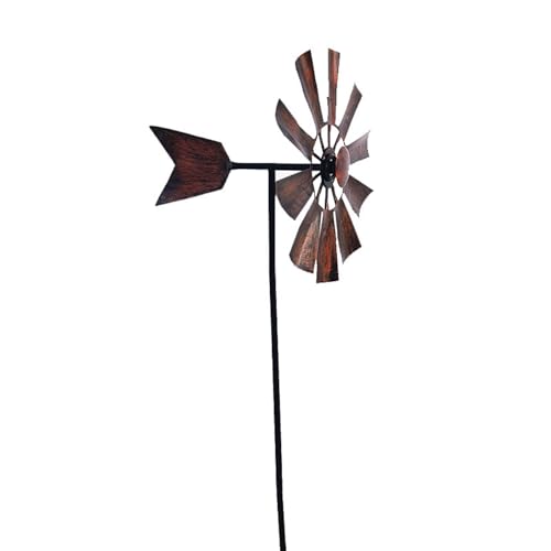 BinaryABC Outdoor Yard Windmill Metal Wind Spinner Wind Sculptures Spinners Yard Decor Pinwheel for Garden Yard Lawn Patio Decoration