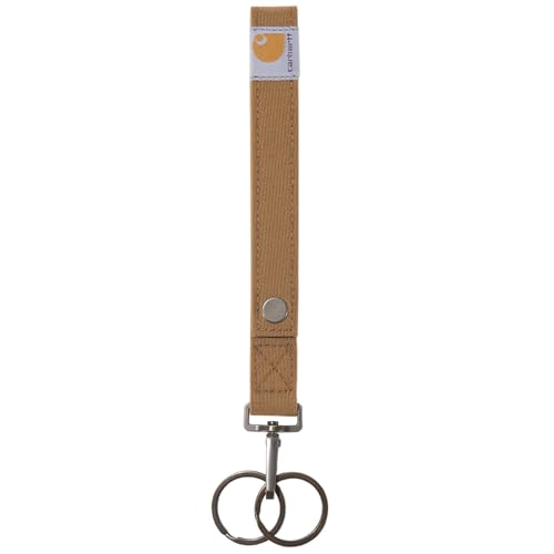 Carhartt Nylon Duck Wrist Lanyard Water-Repellent Nylon Key Lanyard with Swivel Clip and Split Key Rings Carhartt Brown