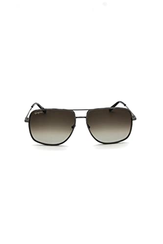Salvatore Ferragamo SF 278S 069 Dark Ruthenium Metal Navigator Sunglasses Dark Grey Classic Lens2