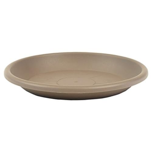 greemotion Blumentopfuntersetzer Taupe - Untersetzer Blumen mit 34 cm Durchmesser Höhe 4,4 cm - Pflanzkübel Untersetzer aus Kunststoff - Pflanzenuntersetzer rund - Pflanzen-Untertopf