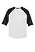 SPORT-TEK Youth Colorblock Raglan Jersey | 3/4 Sleeve Sporty T-Shirt for Boys & Girls, Relaxed Fit Cotton Tee for Kids White/Black