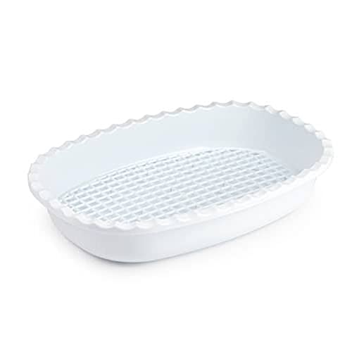 CABLEPELADO Bandeja para descongelar Alimentos, Recipiente para descongelación de Alimentos con Rejilla, Descongelación Rápida Alimentos, Polipropileno, 32 x 21,5 x 6 cm, Color Blanco