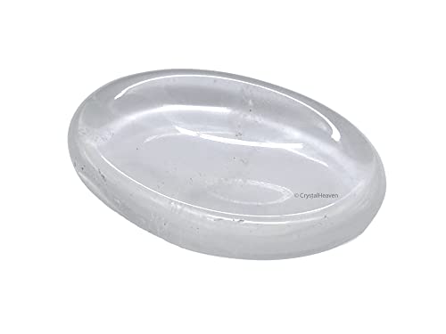 Image of Crystal Heaven Certified Clear Quartz Thumb Worry Pebbles Stones For Anxiety Stress Relief Massage Aaa Grade Original Healing Gemstone Agate Rubbing Stone For Yoga Meditation Spiritual Reiki Feng Shui