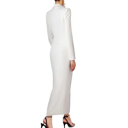 TIANMEI Women's Tuxedo Dress Maxi - Elegant Black Blazer Dress for Plus Size 18+ Formal Events - Image 6