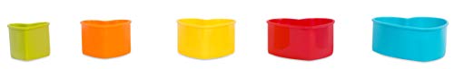 Internet’s Best Heart Cookie Cutter - Set Of 5 Plastic Shapes - Valentines Day - Heart Shaped Biscuit Sandwich Fondant Cutter Set - Mini Small Medium Large Size - Multi Color - Kid Friendly #TOP6
