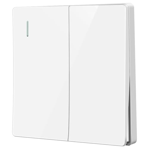 ZFQ Big Rocker Button Switch White Wall Panel Electrical Double Light Switch, 2 Gang 2 Way, 10A 250V - Image 2