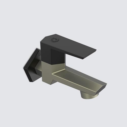 Image of RN PTMT Bib Cock for Bathroom | 15mm Foam Flow Water Tap with Flange | Luxury G20 Series Faucet | High-Grade Engineering Polymer Tap (Graphite Black Dual, Pack of 1)