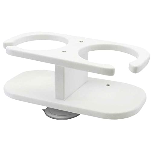 Taco Marine P01-2001W Two-Drink Poly Holder with Suction Cup Mount - White