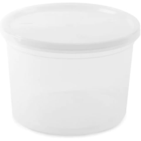 Nicole Fantini Heavyweight - 64oz - Clear Disposable Round Food Storage Deli Containers with Lids To-Go, Microwavable, Leak Proof, BPA-free : Set of 50 Cover