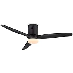 Ventilador Techo Negro Leroy Merlin CREATE / WINDCALM DC/Ventilador de techo negro/Silencioso, con luz