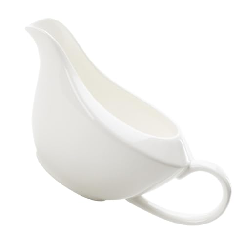 LOORGVEL Salsera de Cerámica Blanca de 1 Taza Asa Ergonómica Cuenco para Condimentos y Salsas Adecuado para Cocina Hogar y Restaurantes