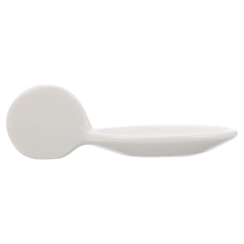 FELTECHELECTR Cuchara Cerámica para Caviar Blanco Puro Diseño Liso y Saludable Resistente y Fácil de Limpiar Soporte para Cocina Gourmet y Servir Sushi