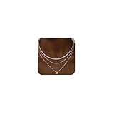 CHESKY Layered Silver Necklaces for Women Trendy, Silver Plated Dainty Stackable Charm Necklaces for Womens Layering Beads Tennis Chain Diamond Pendant Necklaces Jewelry Set for Women Gifts