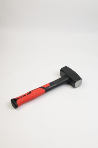 Image of SPARTAN 1240g Club Hammer | Drop Forged Carbon Steel Head with Pointed Chisel End | Heavy Duty Fibreglass Anti-Slip Handle | Masonry, Stone Cutting, Brickwork, Concrete & Demolition Hammer