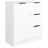 vidaXL Sideboard Kommode Anrichte Schrank Beistellschrank Mehrzweckschrank Standschrank Wohnzimmer Flur Weiß 60x30x70cm Holzwerkstoff