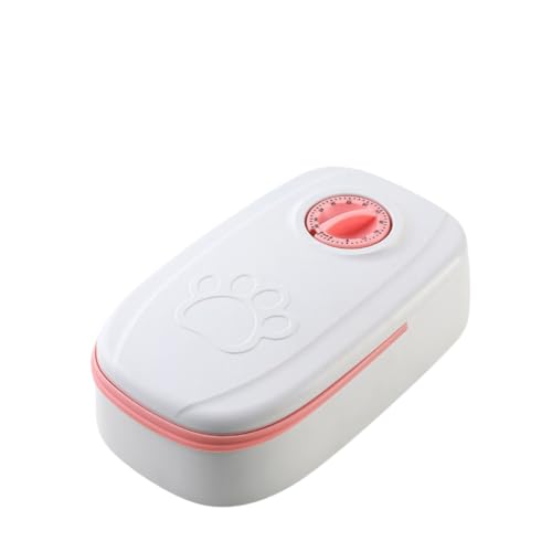 「NexPon」自動給餌器 ,ペットフィーダー猫 犬 , 餌やり器 ,タイマー設定 ,小型 ,コンパクト ,電池式, タイマー式 タイムフィーダー エサ入れ 犬の給餌ステーションウォーターディスペンサー (ピンク,1個)