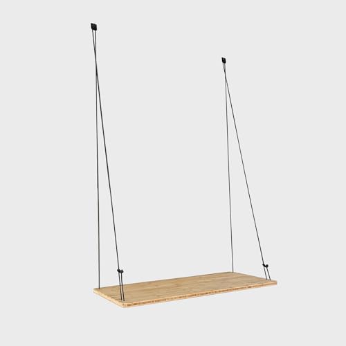 BOXIO - DOORBOARD: Tavolo sospeso da esterno in bambù – Mensola sospesa e tavolo da campeggio in legno per camper, Vanlife & VW Bus – 90 x 41 x 1,5 cm – Tavolo regolabile in altezza come tavolo da