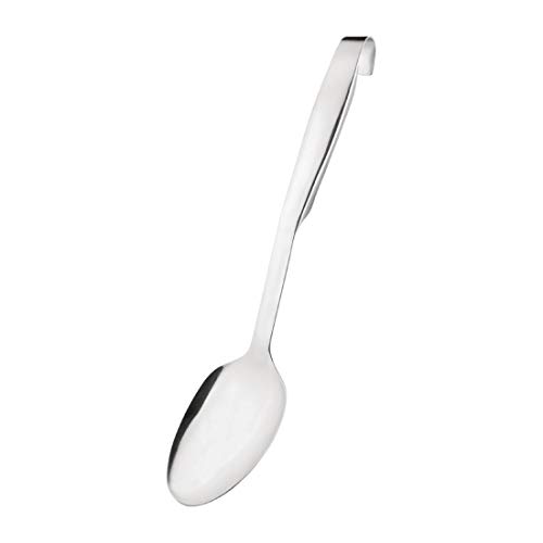 Vogue Stainless Steel Serving Spoon, Length: 355mm / 14 1/5 inch, Dishwasher Safe, Cool to Touch Reflective Handle, Hooked Handle for Storage, Commercial Restaurant or Home Kitchen Use | CY401