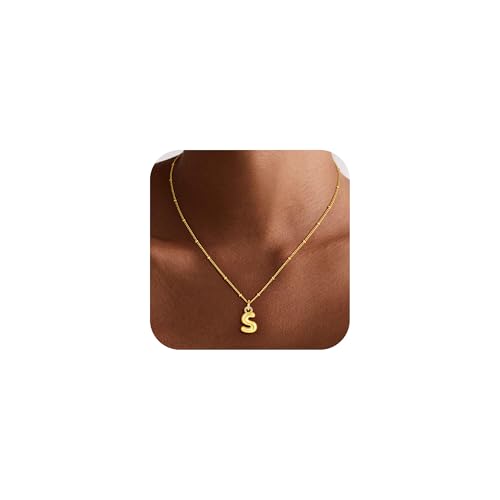 Dainty 14K Gold Plated Initial Necklace for Women - Personalized Gift