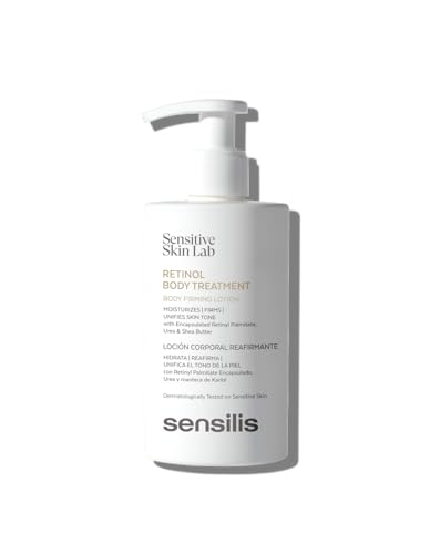 Sensilis – Retinol Body Treatment, straffende & feuchtigkeitsspendende Körperlotion mit Retinylpalmitat, glättend, aufhellend & faltenreduzierend, für empfindliche Haut – 200 ml