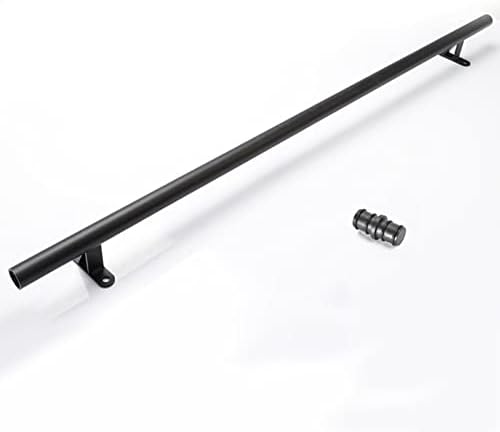 3.3ft-26.2ft Rolling Library Ladder Track Hardware Kit - Includes Caster, Metal Step Rods, Sliding Hook Assemblies for 2.5cm Ladder Thickness, Adjustable Length 23ft/700cm