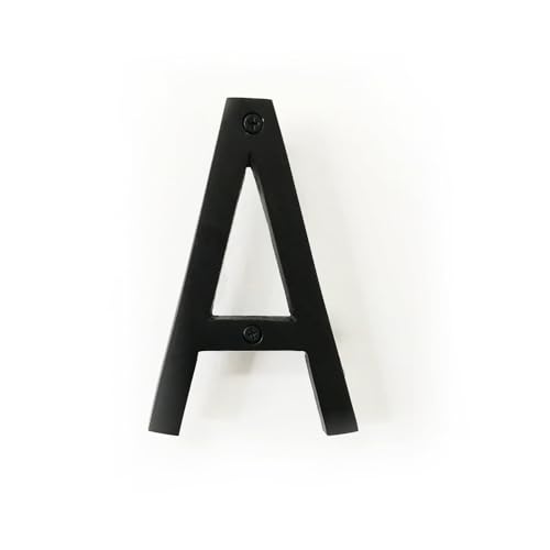 Número de casa flotante negro con diseño moderno de aluminio